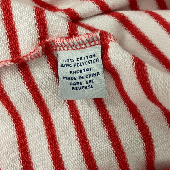 Striped Red and White Women's Zip-Up Hoodie - Picture 8 of 10